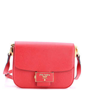 Prada Small Embleme Flap Bag Saffiano Leather